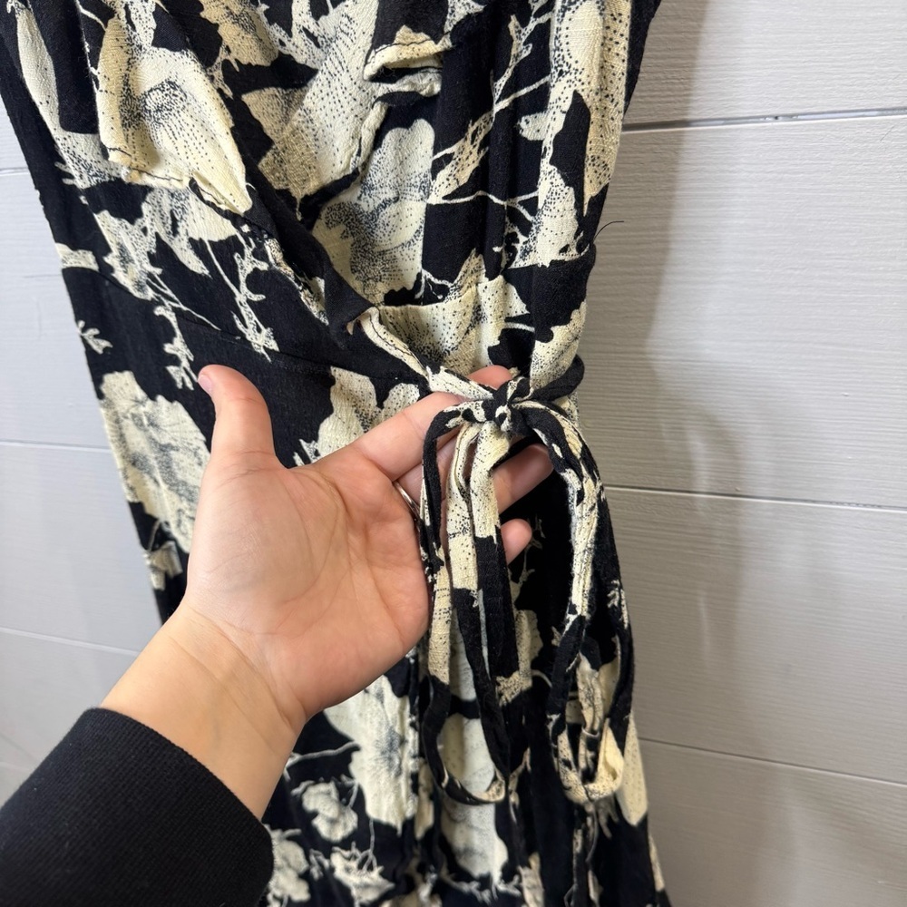 Free People | French Quarter Floral Printed Flutter Sleeve Wrap Mini Dress Small - Picture 5 of 10